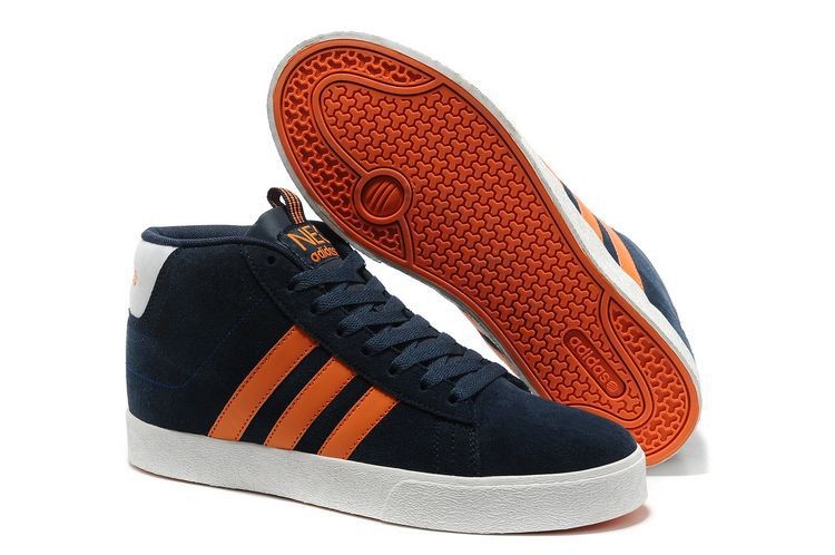 Mens Adidas 2013 Style NEO High top sneakers Q38628 Navy blue/Orange